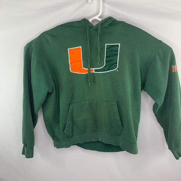 Miami Hurricanes Green Orange Hoodie Sweatshirt Me - Picture 2 of 7
